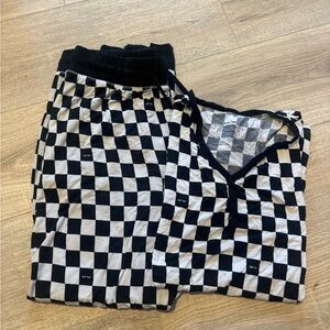 Little Sleepies Black & White Checkered cool checks women’s pajama set